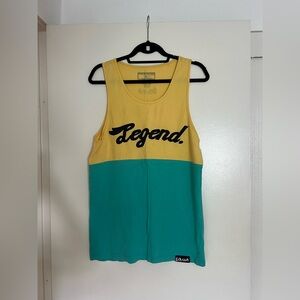 VINTAGE Pink Dolphin Yellow Tank Top